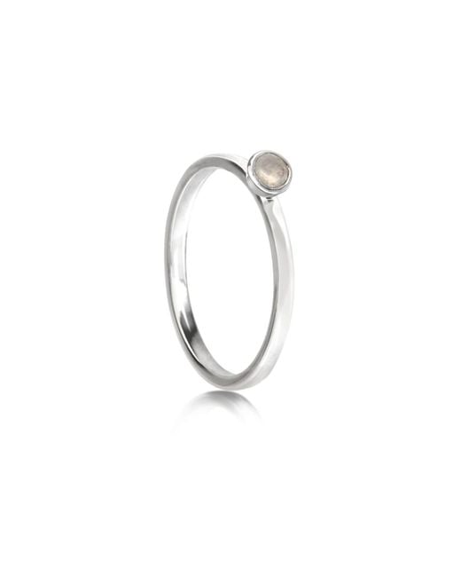 The Jewellery Store London Metallic June Birthstone Stackable Ring With Moonstone