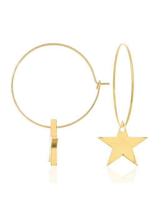 C.J.M Metallic Solid Star Hoops