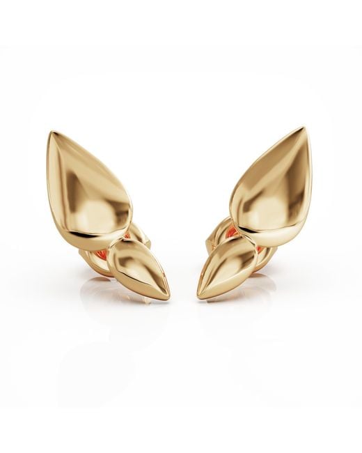 Linda Fiore Metallic Lotus Vermeil Stud Earrings