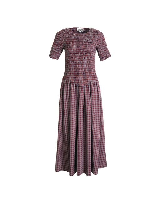 Amy Lynn Purple Beatrix Smocked Grape Plaid Midi Dress