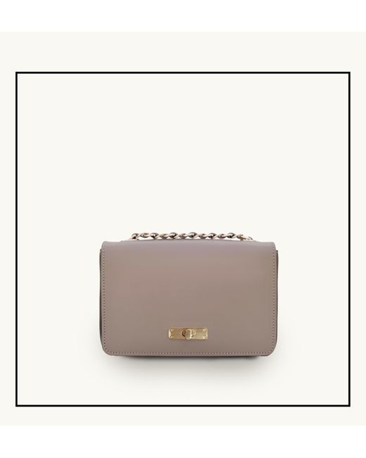 Apatchy London Gray Neutrals The Grace Mocha Leather Bag