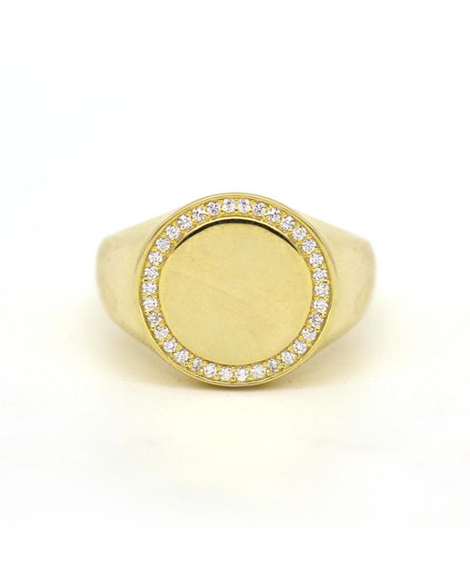 VicStoneNYC Fine Jewelry Metallic Natural Diamond Signet Ring for men