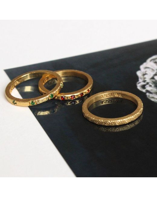 ASSUWA Metallic Cleopatra & Mehen Ring Set