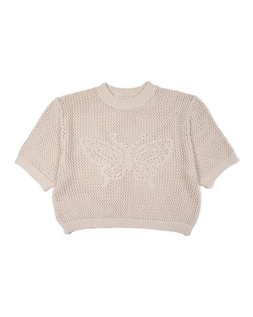 Gigi Knitwear Natural Neutrals Butterfly Cotton Knit T-Shirt
