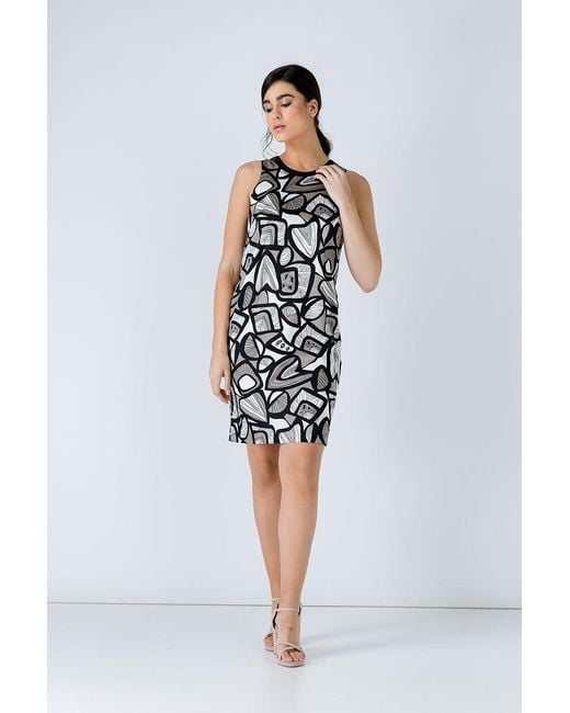 Conquista Black Print Sleeveless Dress