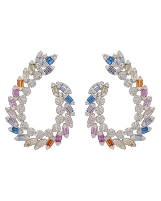 Latelita London Blue Harlequin Hoop Earrings