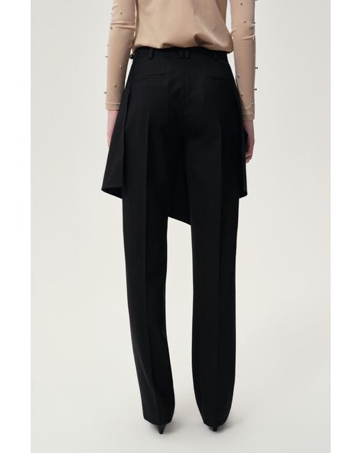 FRONT ROW SHOP Black Layered Skirt Trousers