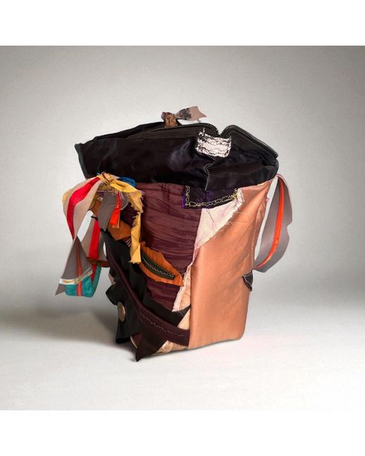 Miro Misljen Red Patchwork Asymmetric Tote