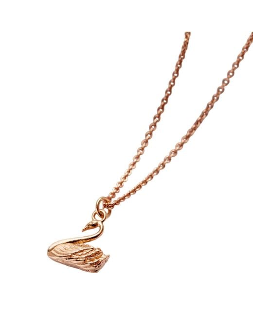 Posh Totty Designs Metallic Plated Soulmate Swan Charm Necklace