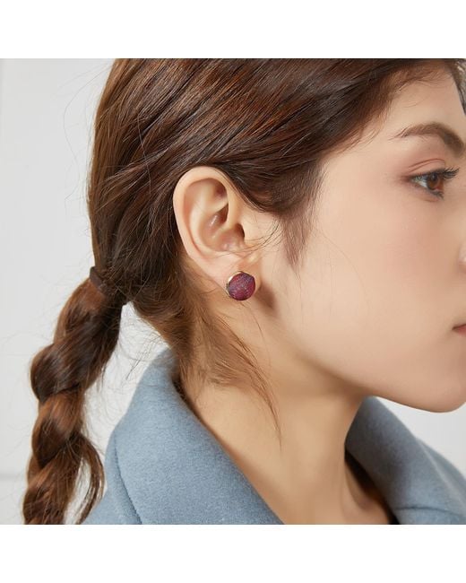 Soft Strokes Silk Purple Pure Silk Brocade Earrings