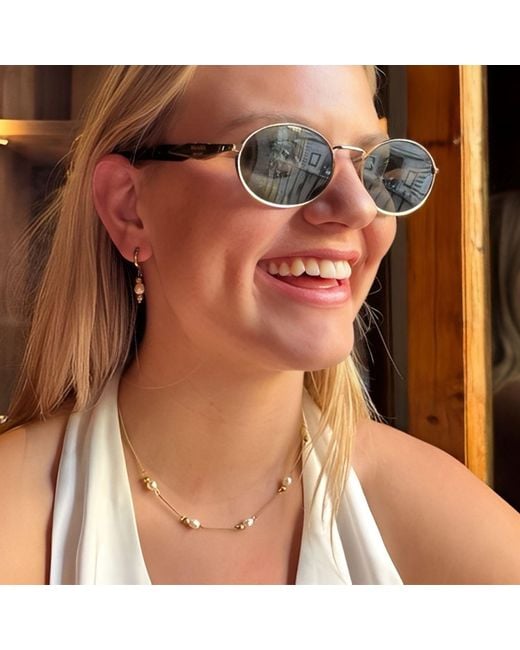Evie Jewelry Metallic Off Court Pearl Necklace