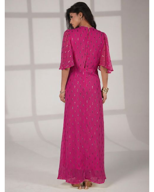 Rose & Nancy Pink Talia Fuchsia Maxi Dress