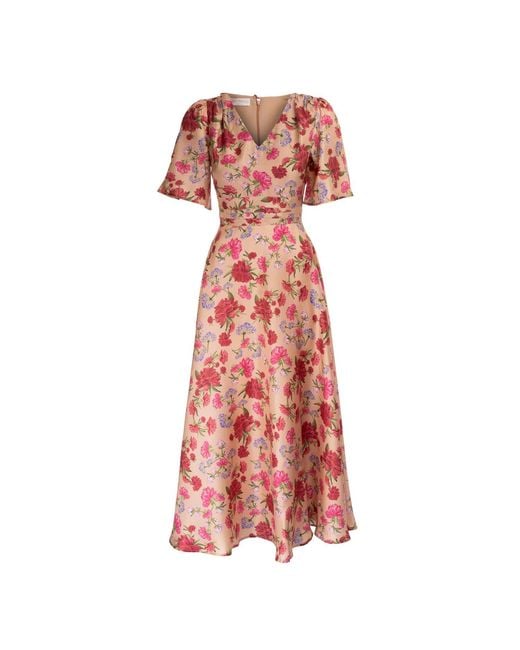 Sofia Tsereteli Red Classic Romance Silk Gown
