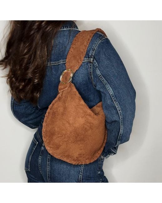Ruj Heritage Brown Hobo Bag Suede