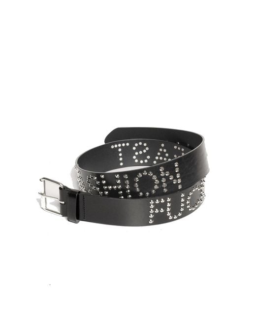 Stuart Trevor Black F*Ck Fast Fashion Studded Leather Belt