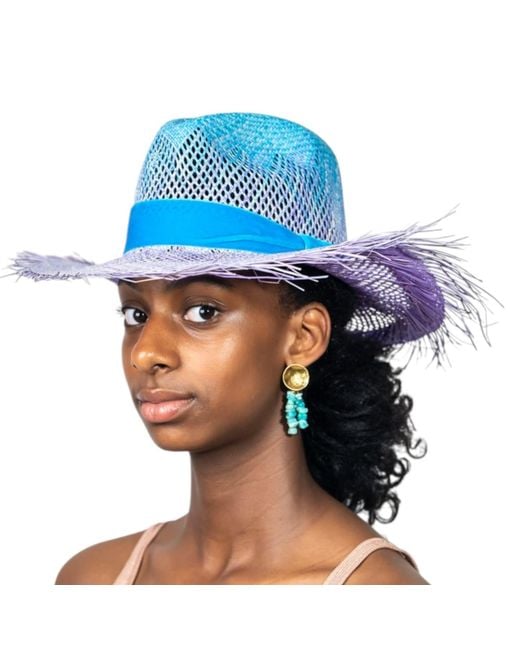 ORTUS Blue Arandano Straw Panama Hat
