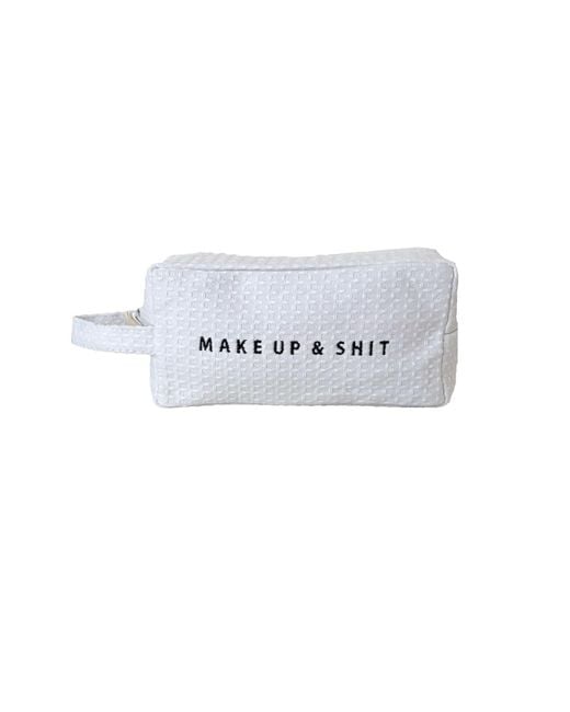 Lilly Loves White Make Up And Shit Cosmetic Bag