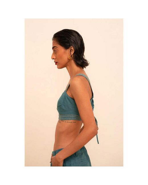 Tega Collective Green Samudram Coral Bralette