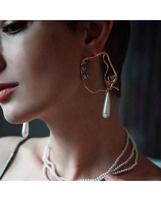 Retro Chic Metallic Lily Of The Valley Earrings