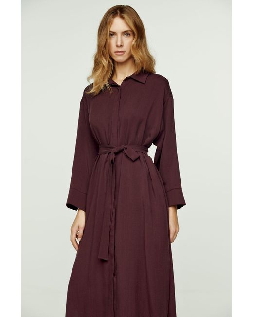 Conquista Purple Burgundy Midi Dress With Side Slits