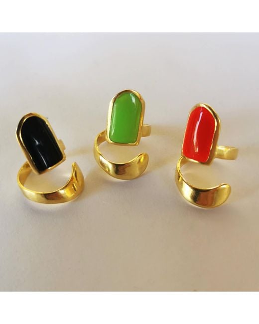 Nowart Jewelry Red Colorful Nail Ring