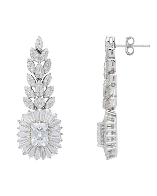 Latelita London Metallic Countess Gemstone Drop Earrings Moissanite