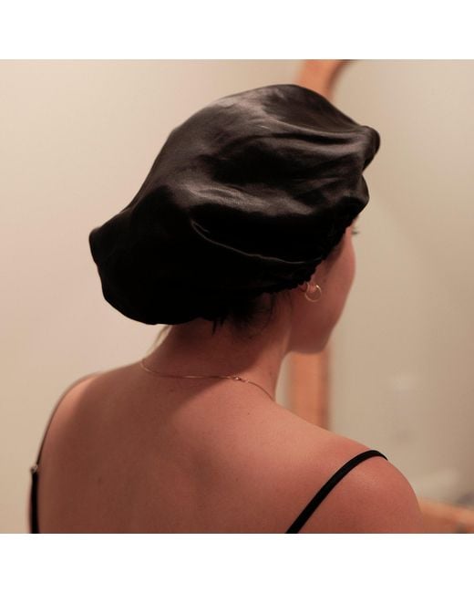 Soft Strokes Silk Blue Pure Mulberry Silk Double Layer Bonnet Dark Night