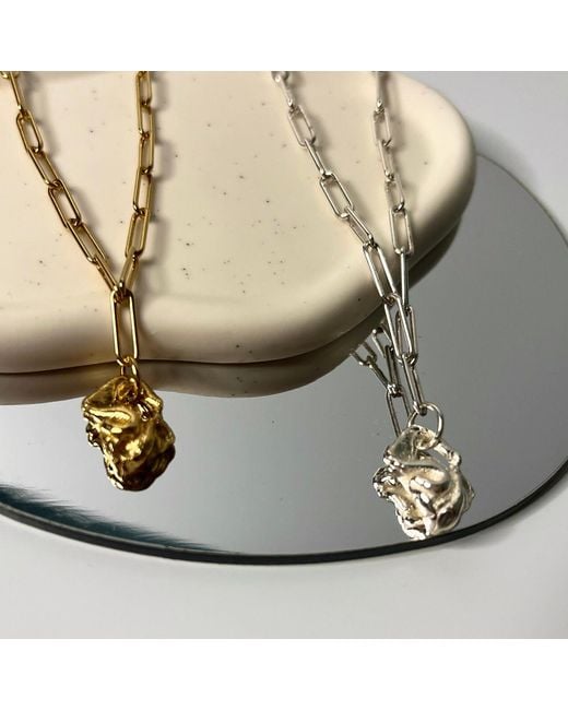 Bio-Trimmings Metallic Carrara Necklace & Earrings Set