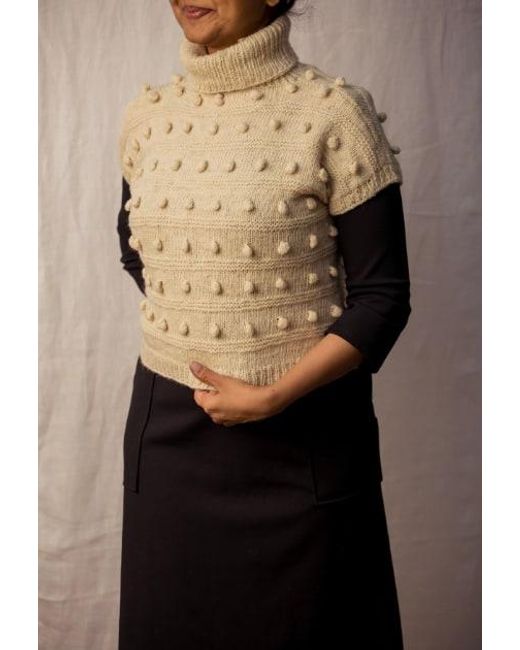 Charkha & Loom Natural Spotted Forktail Crop Top
