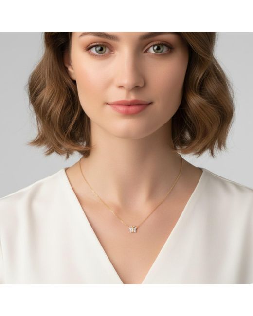 BLOOMTINE | Earth Angel HQ Metallic Enchanting Flutterfly Vermeil Butterfly Necklace