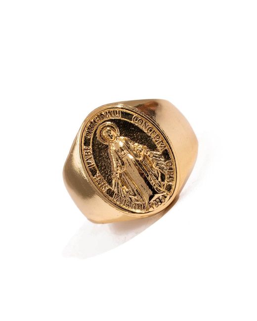 Ebru Jewelry Metallic Divine Protection Virgin Mary Vermeil Ring