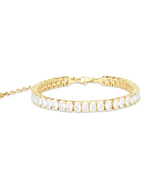 SHYMI Metallic Oval Prong-Set Tennis Bracelet