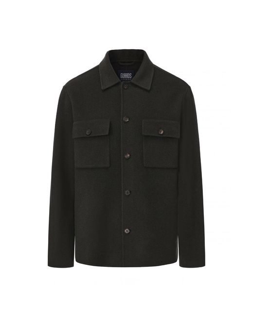 Guards London Black Oliver Blind-Seam Overshirt for men
