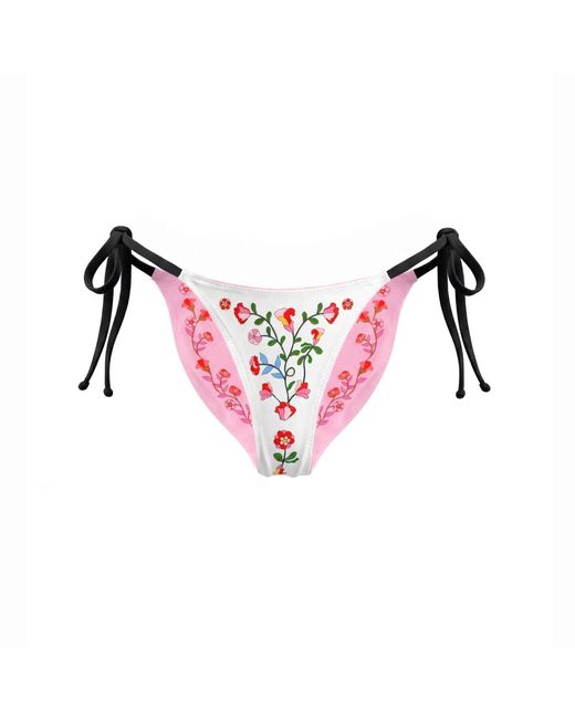 Jessie Zhao New York Pink Wild Rose Reversible Tie Side Bottom