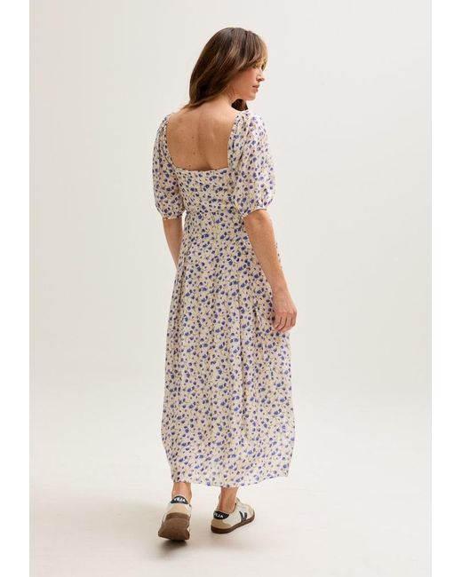 Lily and Lionel Natural Neutrals April Button Front Floral Print Midi Dress