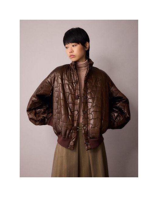 Amanda Thompson Couture Brown Ms K Bomber Jacket Chocolate