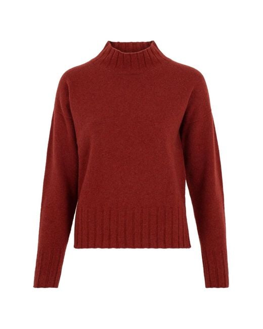 Paul James Knitwear Red Lambswool Lola Grown On Neck Jumper