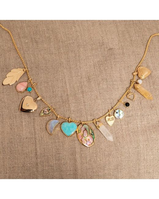 Maya Brenner Metallic Abalone Leaf Charm