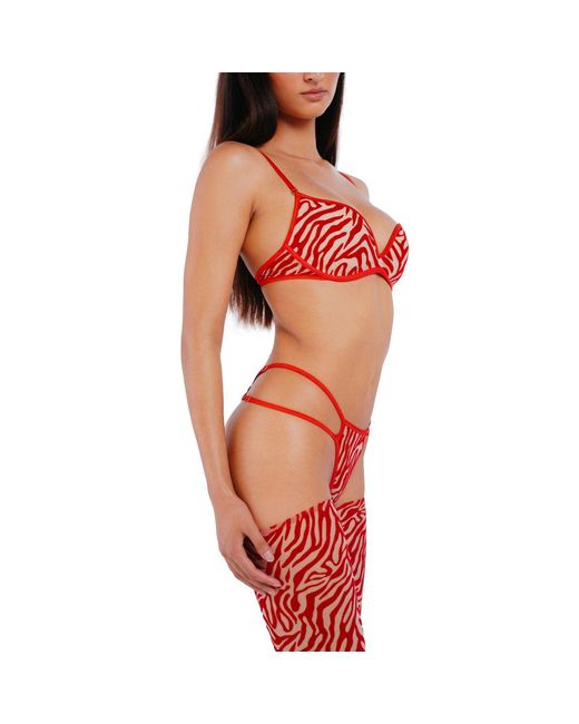 Perilla Lingerie Red Kylie Straps Thong