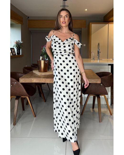 Girl In Mind White Julie Cowl Neck Maxi Dress Spot