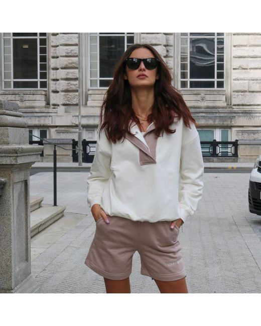 Mimhi Maison Brown Neutrals Nude Cotton Shorts