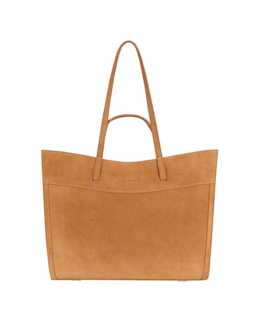 Saonara Brand Brown Shopping Bag Camel Suede
