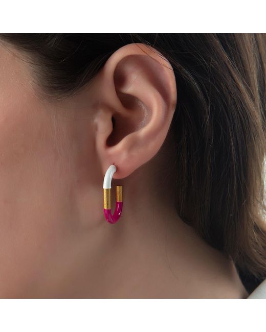 Milou Jewelry Pink Sophia Hoop Earrings