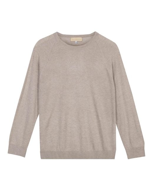 Bel Cashmere Gray Chelsea Cashmere And Silk Sand Sweater