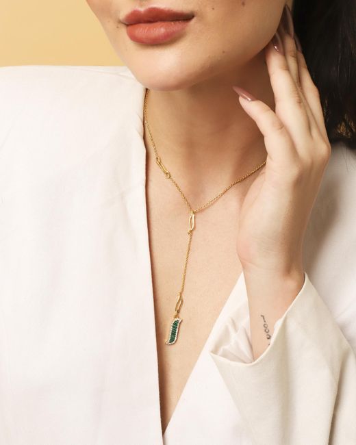 Lila Rasa Metallic Lariat Necklace
