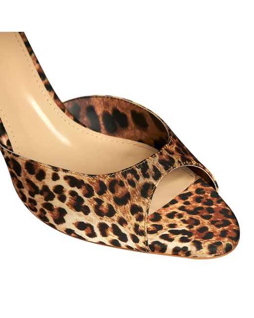 Ginissima Metallic Vicky Satin Clogs, Round Toe, Animal Print