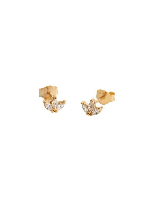 Claire Hill Designs Metallic Sparkly Marquise Fan Stud Earrings