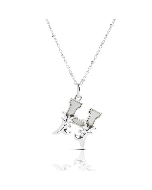 Kasun Metallic Solid H Initial Necklace With Mother Of Pearl