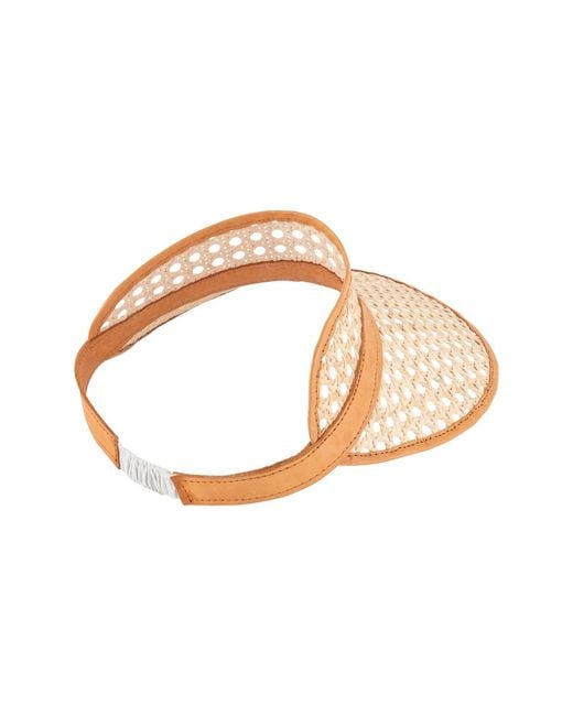 OhSun Natural Fifi Rattan & Leather Visor