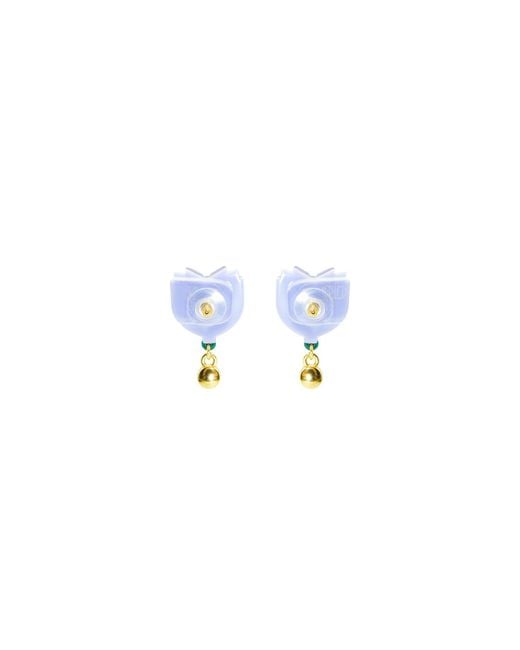 Gissa Bicalho Blue Acrylic Handmade Earring S Alamanda Aubergine